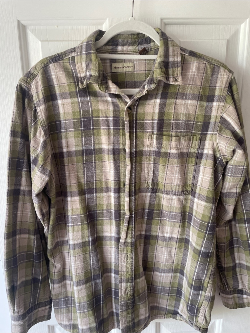 Hobbs Creek Olive Plaid Long-Sleeve Button-Down Shirt